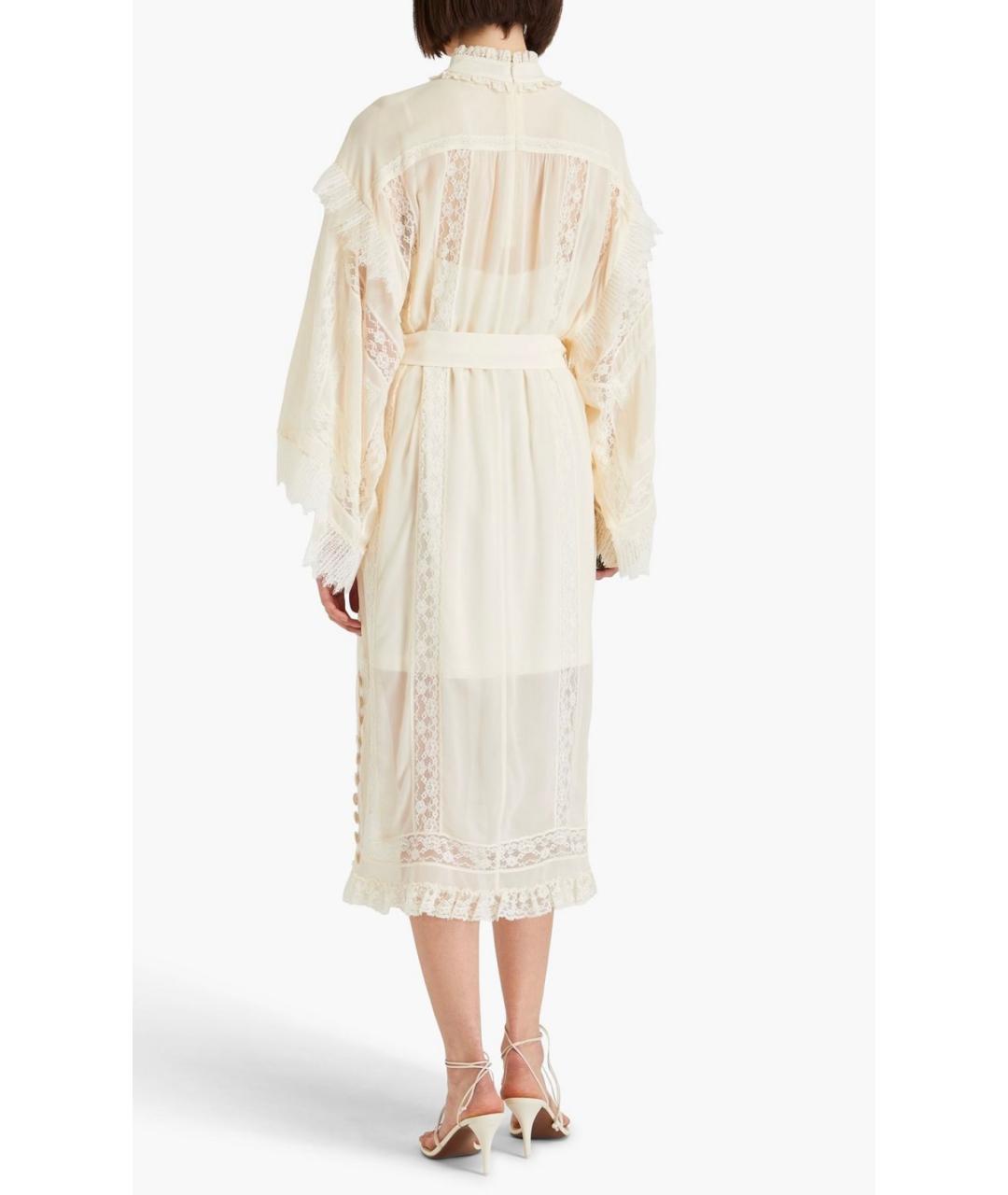 ZIMMERMANN Бежевое вискозное коктейльное платье, фото 3