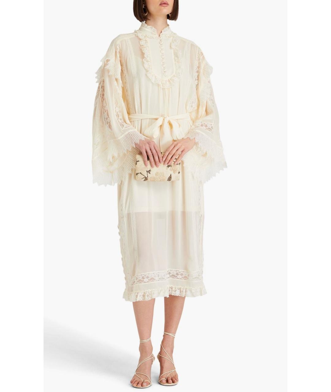 ZIMMERMANN Бежевое вискозное коктейльное платье, фото 2