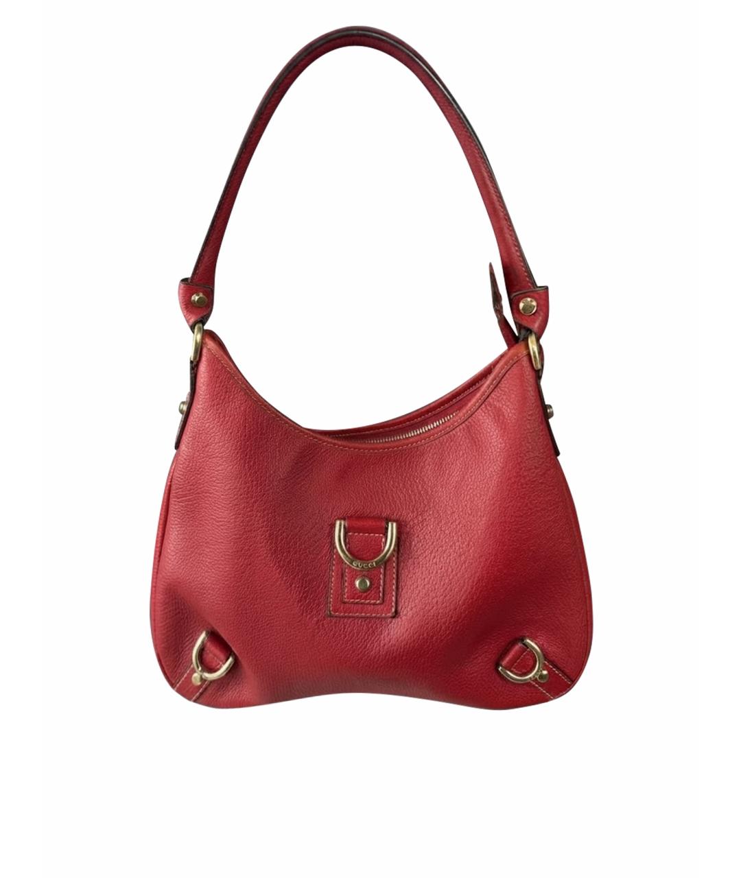 GUCCI Красная кожаная сумка с короткими ручками, фото 1