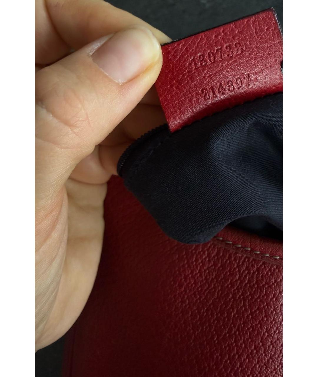 GUCCI Красная кожаная сумка с короткими ручками, фото 8