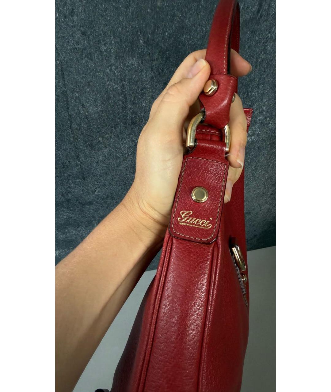 GUCCI Красная кожаная сумка с короткими ручками, фото 5