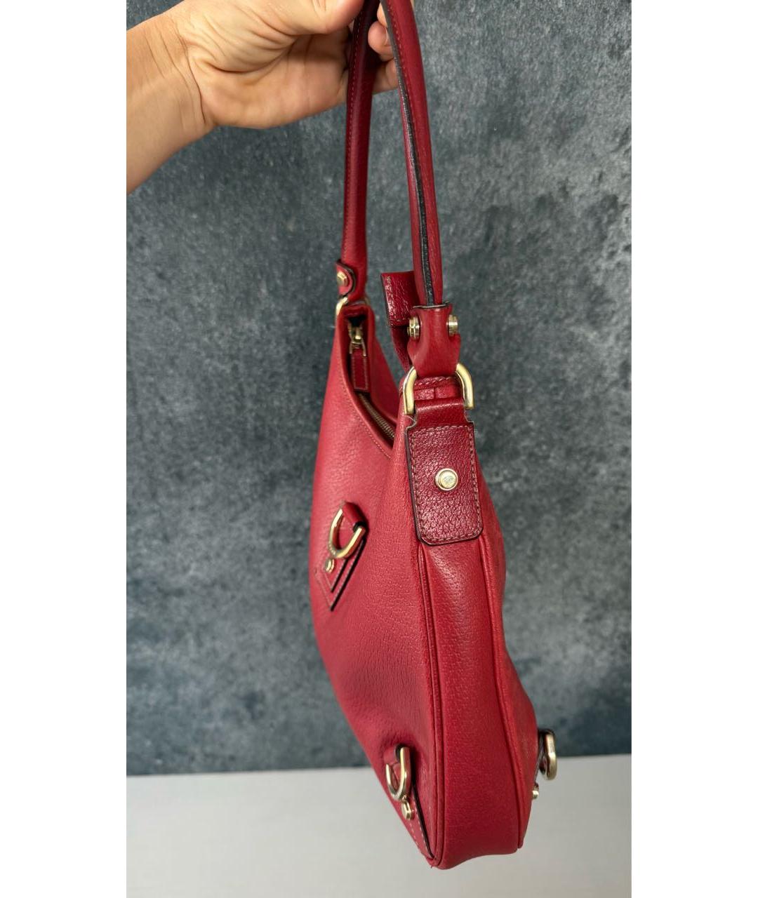GUCCI Красная кожаная сумка с короткими ручками, фото 4