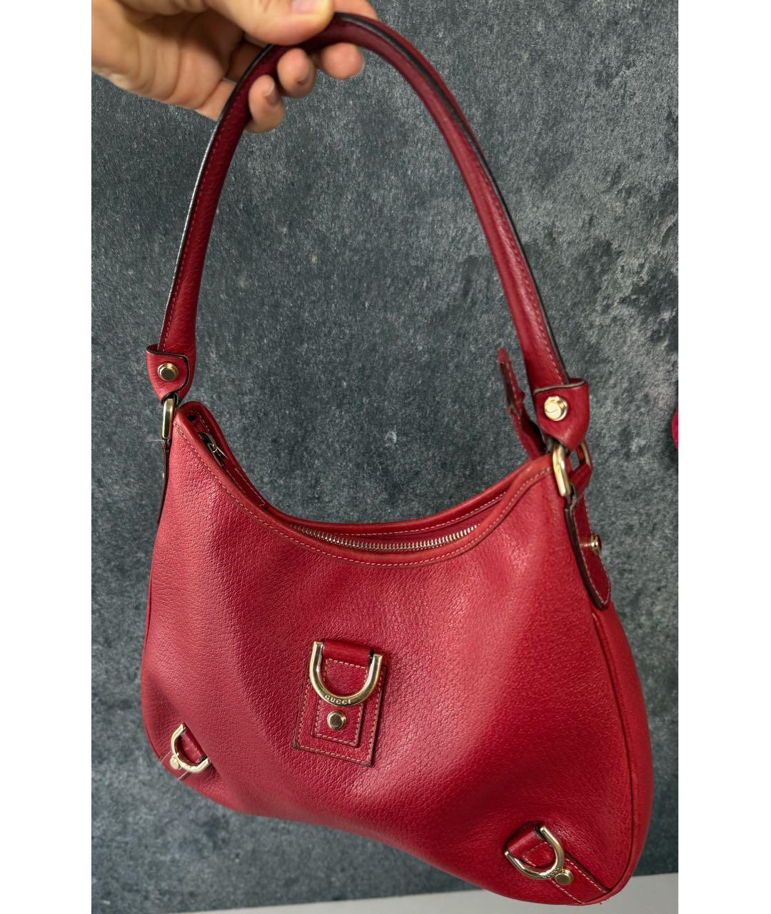 GUCCI Красная кожаная сумка с короткими ручками, фото 2