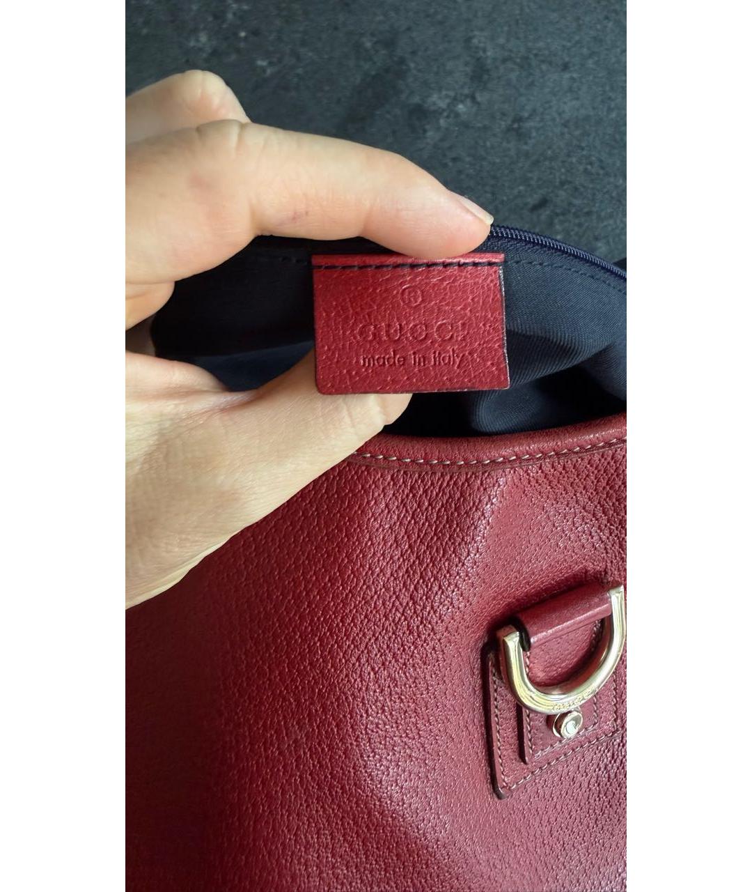 GUCCI Красная кожаная сумка с короткими ручками, фото 7