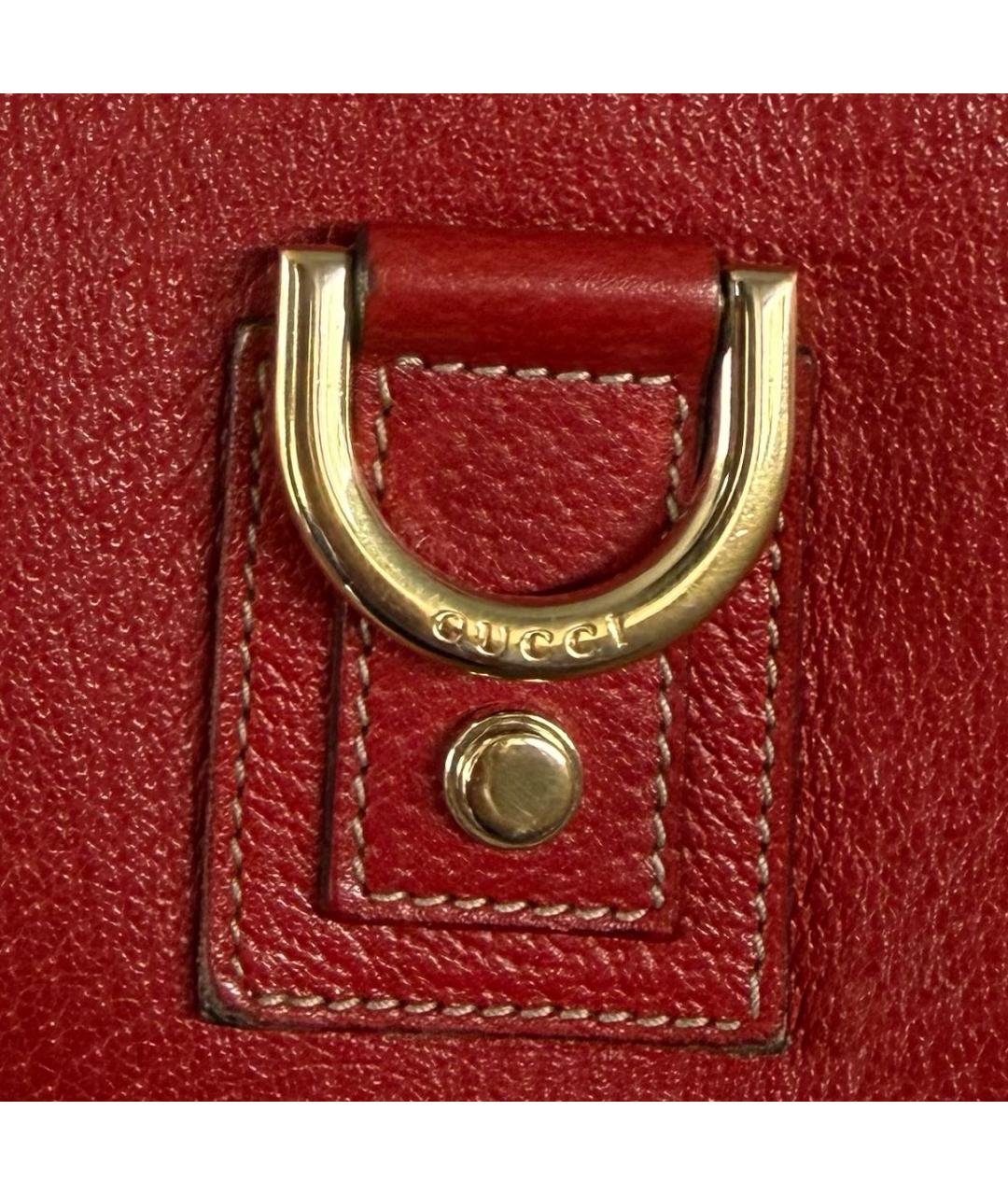 GUCCI Красная кожаная сумка с короткими ручками, фото 6