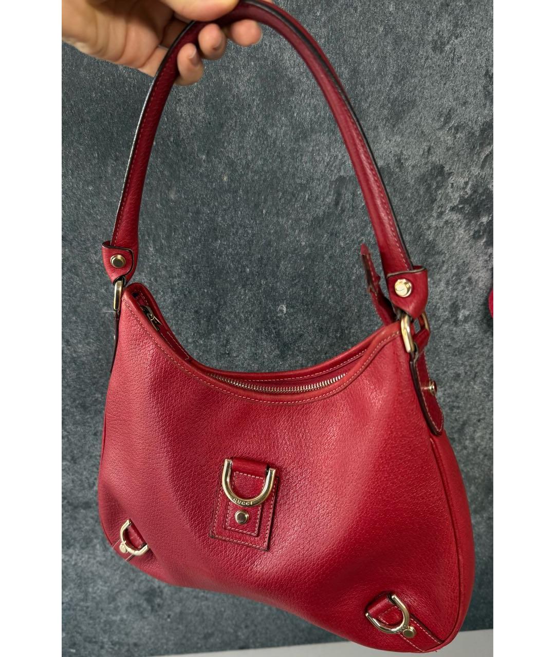 GUCCI Красная кожаная сумка с короткими ручками, фото 9