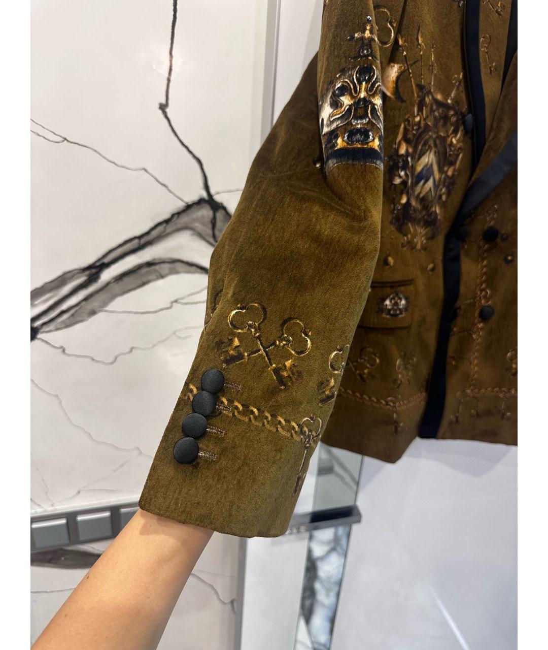 DOLCE&GABBANA Коричневый велюровый пиджак, фото 4