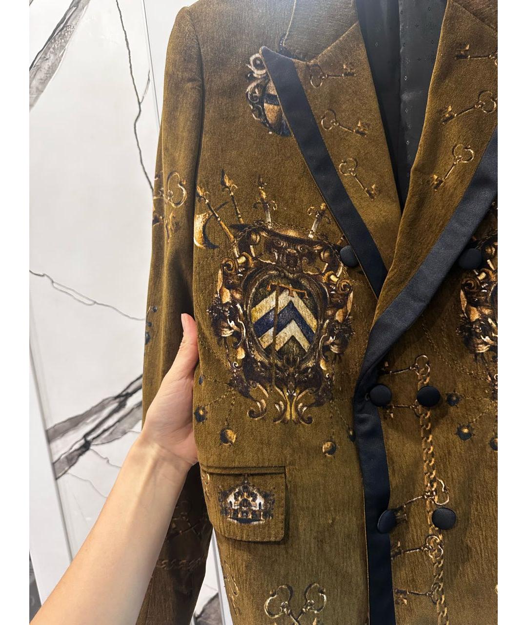 DOLCE&GABBANA Коричневый велюровый пиджак, фото 3