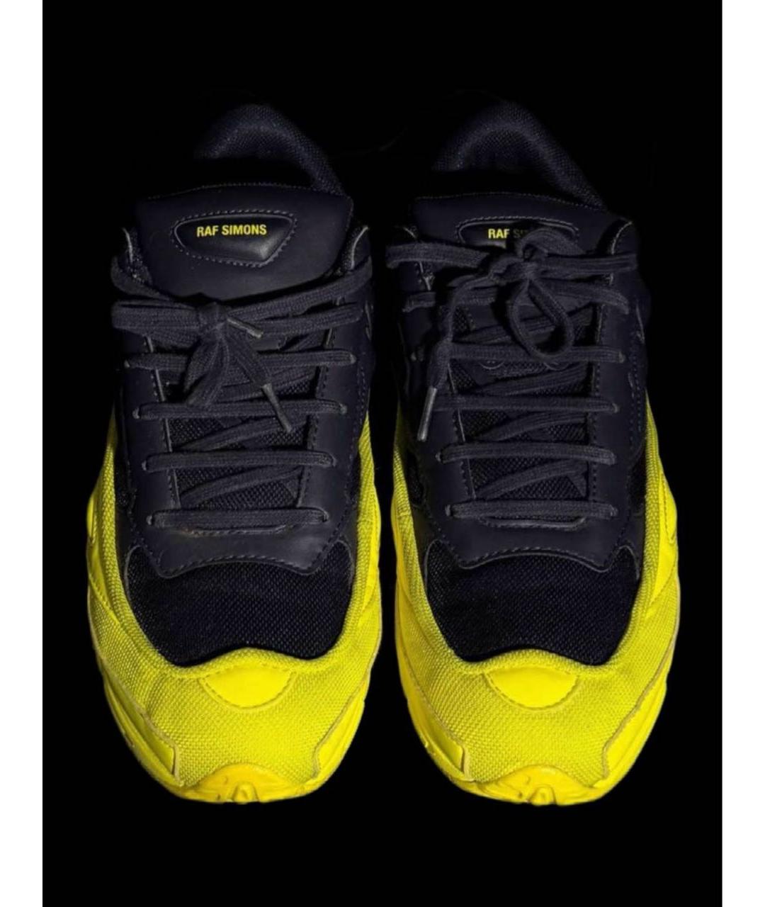 ADIDAS X RAF SIMONS Желтые текстильные низкие кроссовки / кеды, фото 2