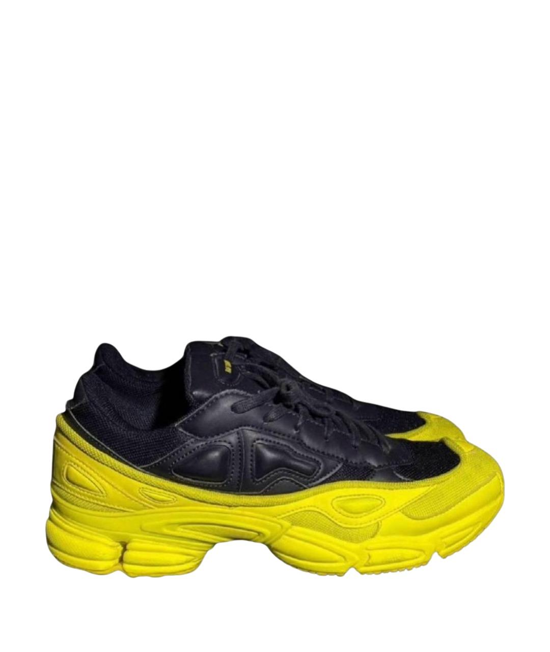ADIDAS X RAF SIMONS Желтые текстильные низкие кроссовки / кеды, фото 1
