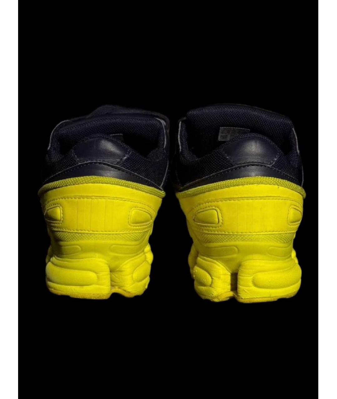 ADIDAS X RAF SIMONS Желтые текстильные низкие кроссовки / кеды, фото 4