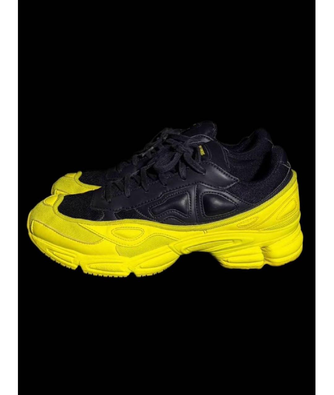 ADIDAS X RAF SIMONS Желтые текстильные низкие кроссовки / кеды, фото 3