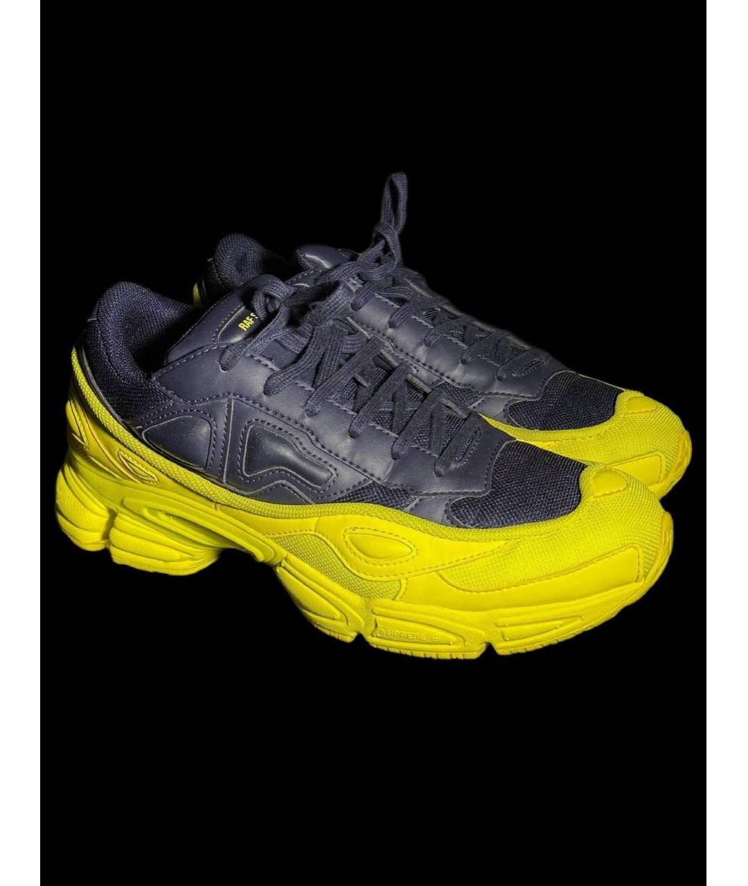 ADIDAS X RAF SIMONS Желтые текстильные низкие кроссовки / кеды, фото 5
