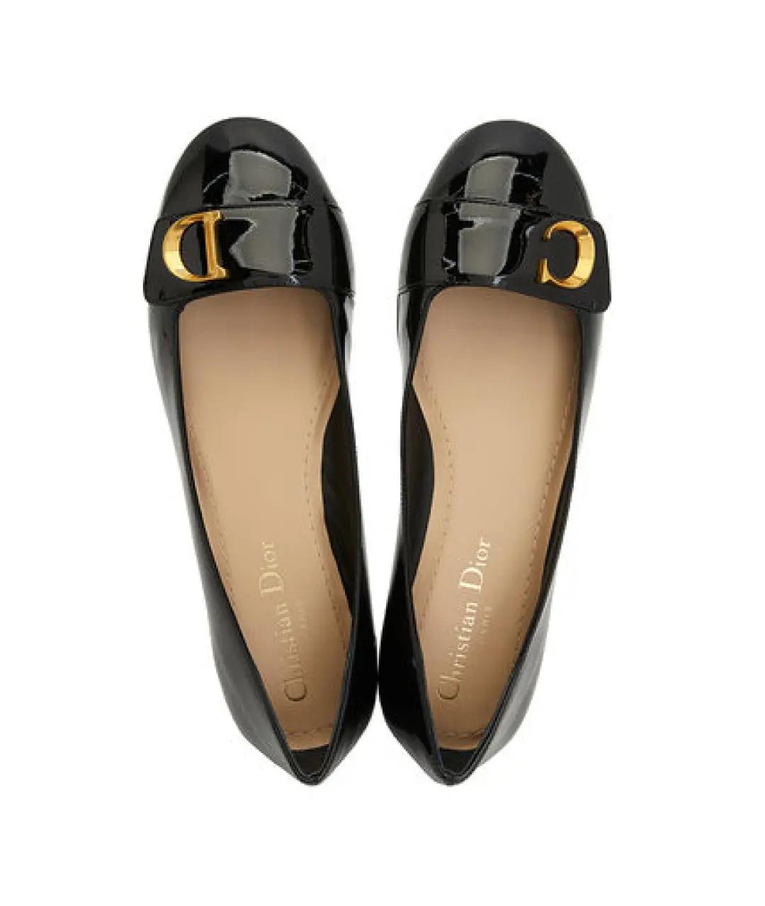 CHRISTIAN DIOR Черные балетки из лакированной кожи, фото 3