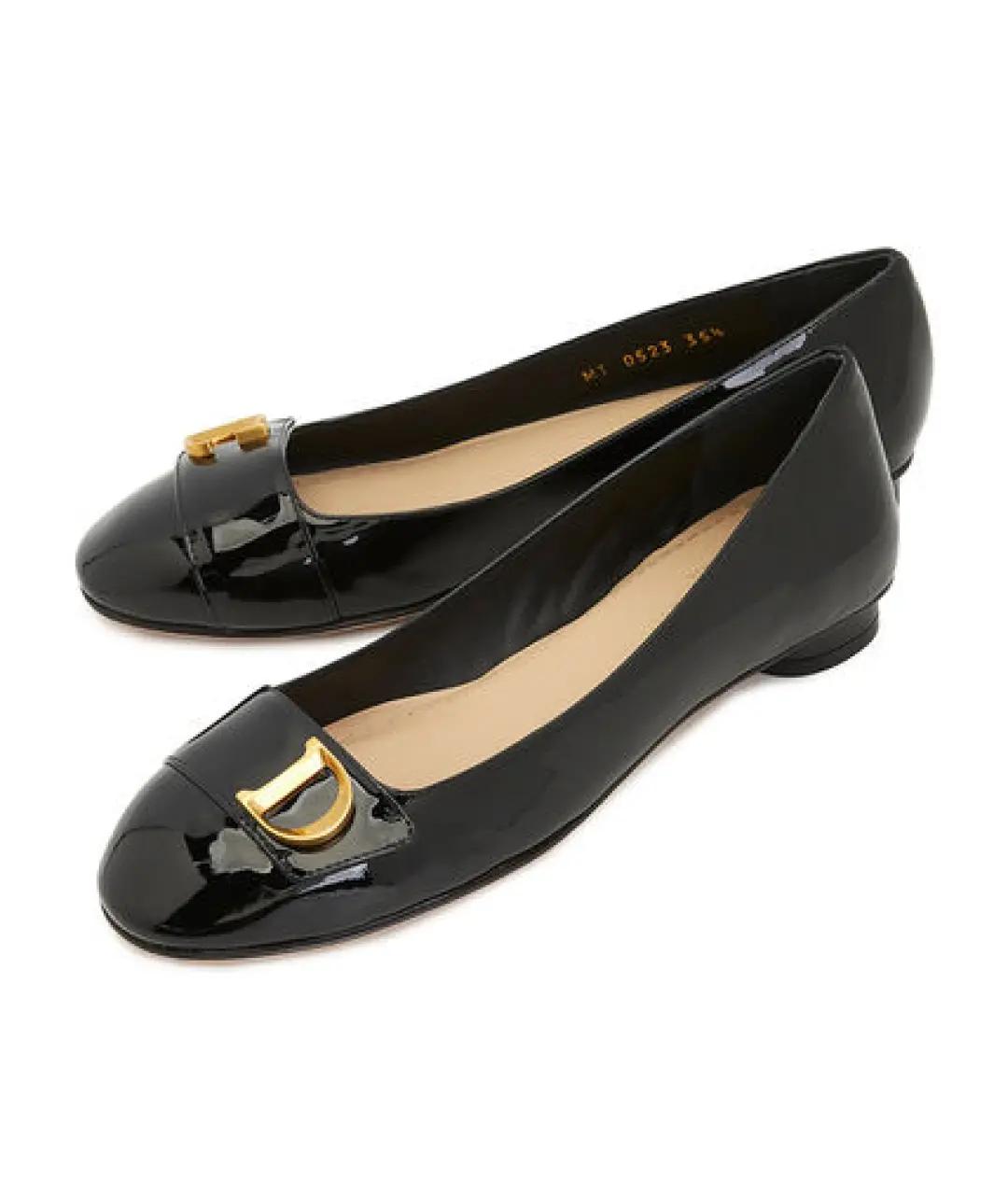 CHRISTIAN DIOR Черные балетки из лакированной кожи, фото 2
