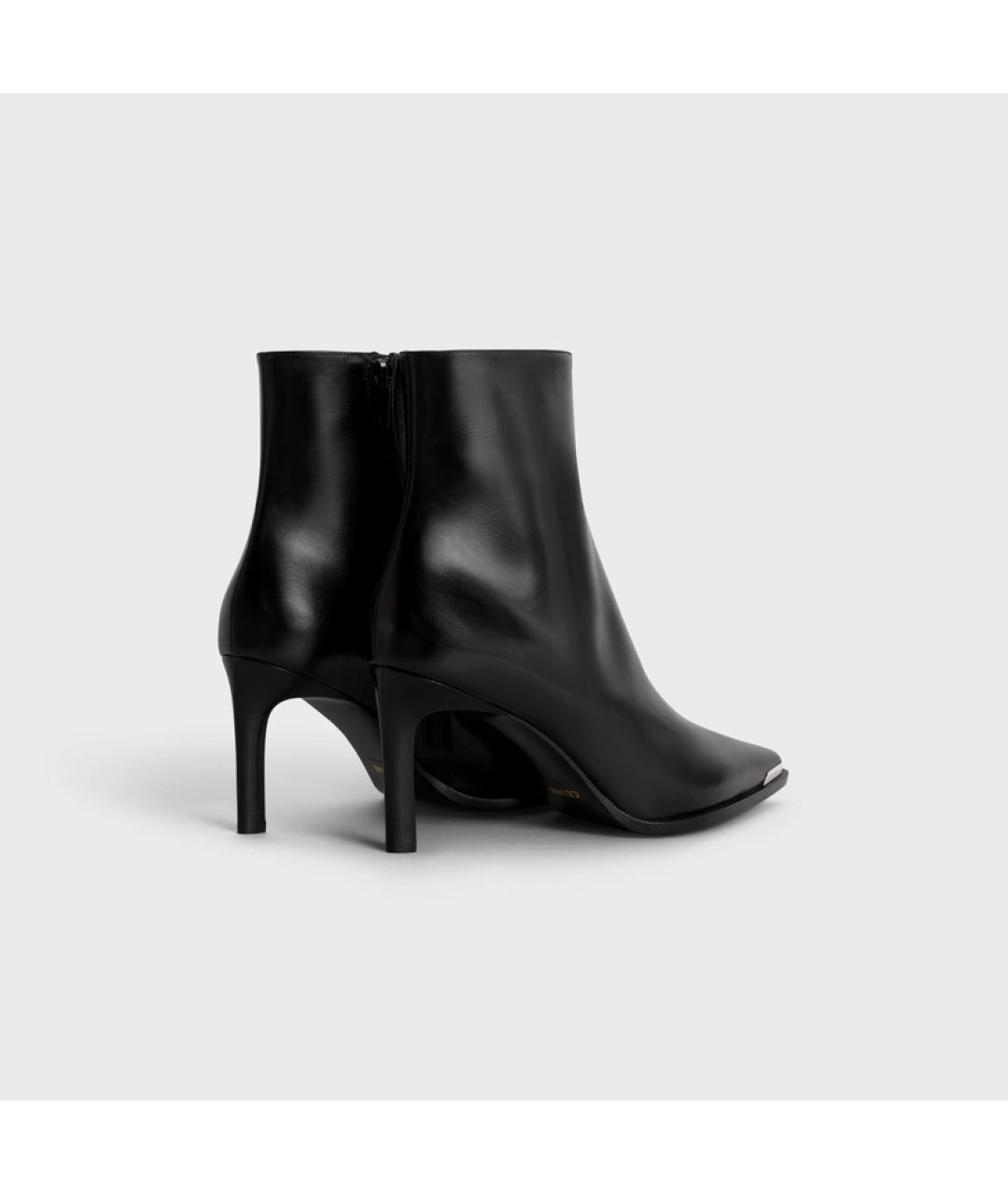 CELINE Черные кожаные ботильоны, фото 4