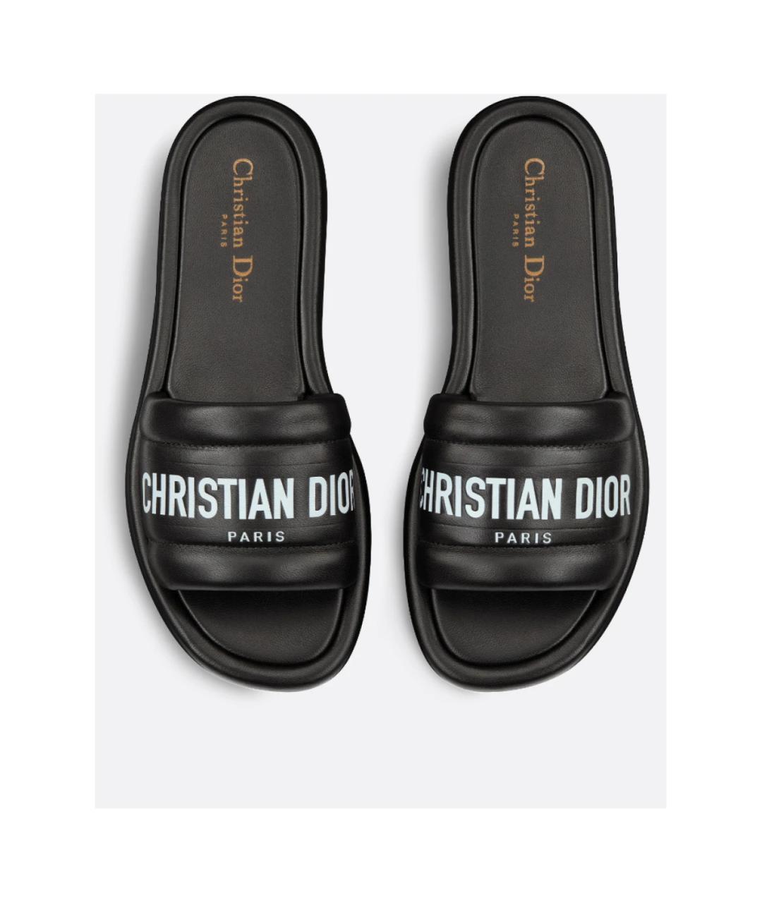 CHRISTIAN DIOR Черные шлепанцы, фото 5