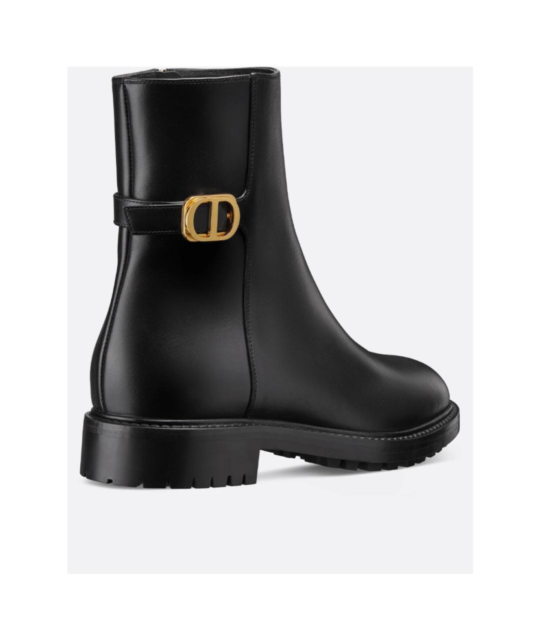 CHRISTIAN DIOR Черные кожаные ботинки, фото 3
