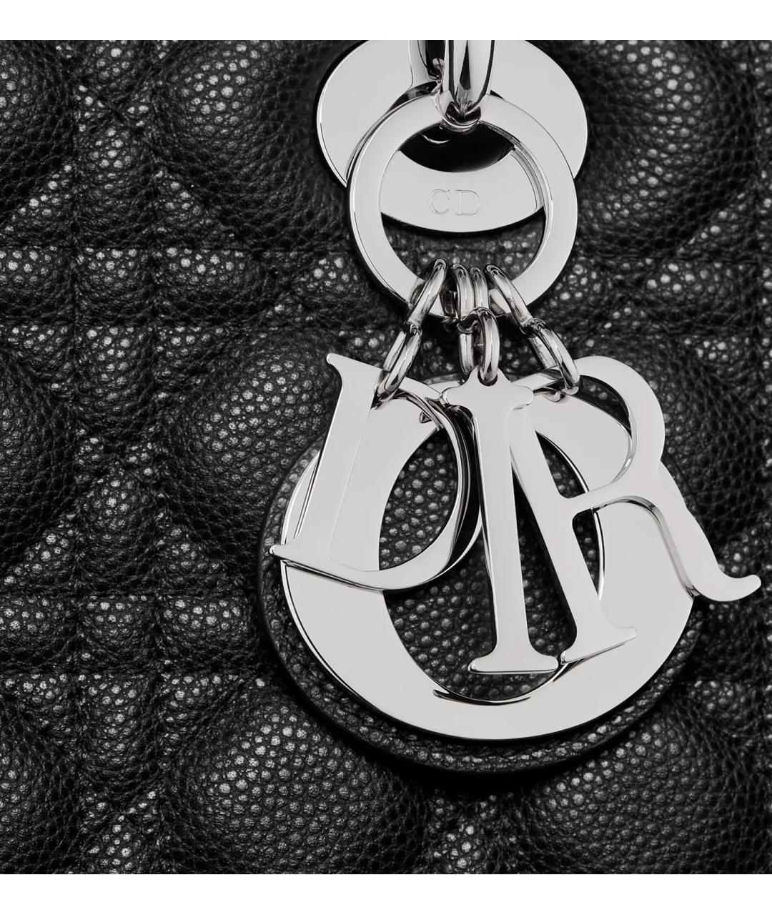 CHRISTIAN DIOR Черная кожаная сумка с короткими ручками, фото 5