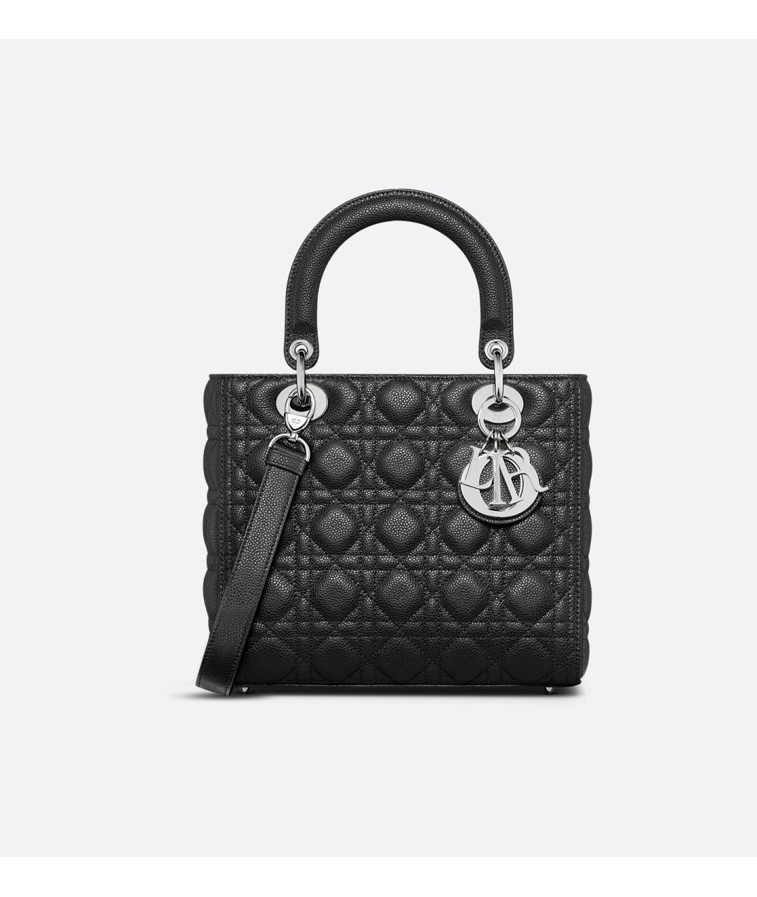 CHRISTIAN DIOR Черная кожаная сумка с короткими ручками, фото 7