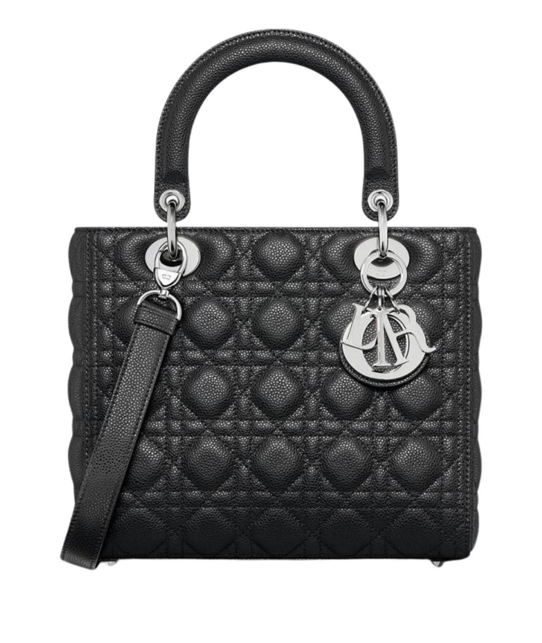 CHRISTIAN DIOR Черная кожаная сумка с короткими ручками, фото 1