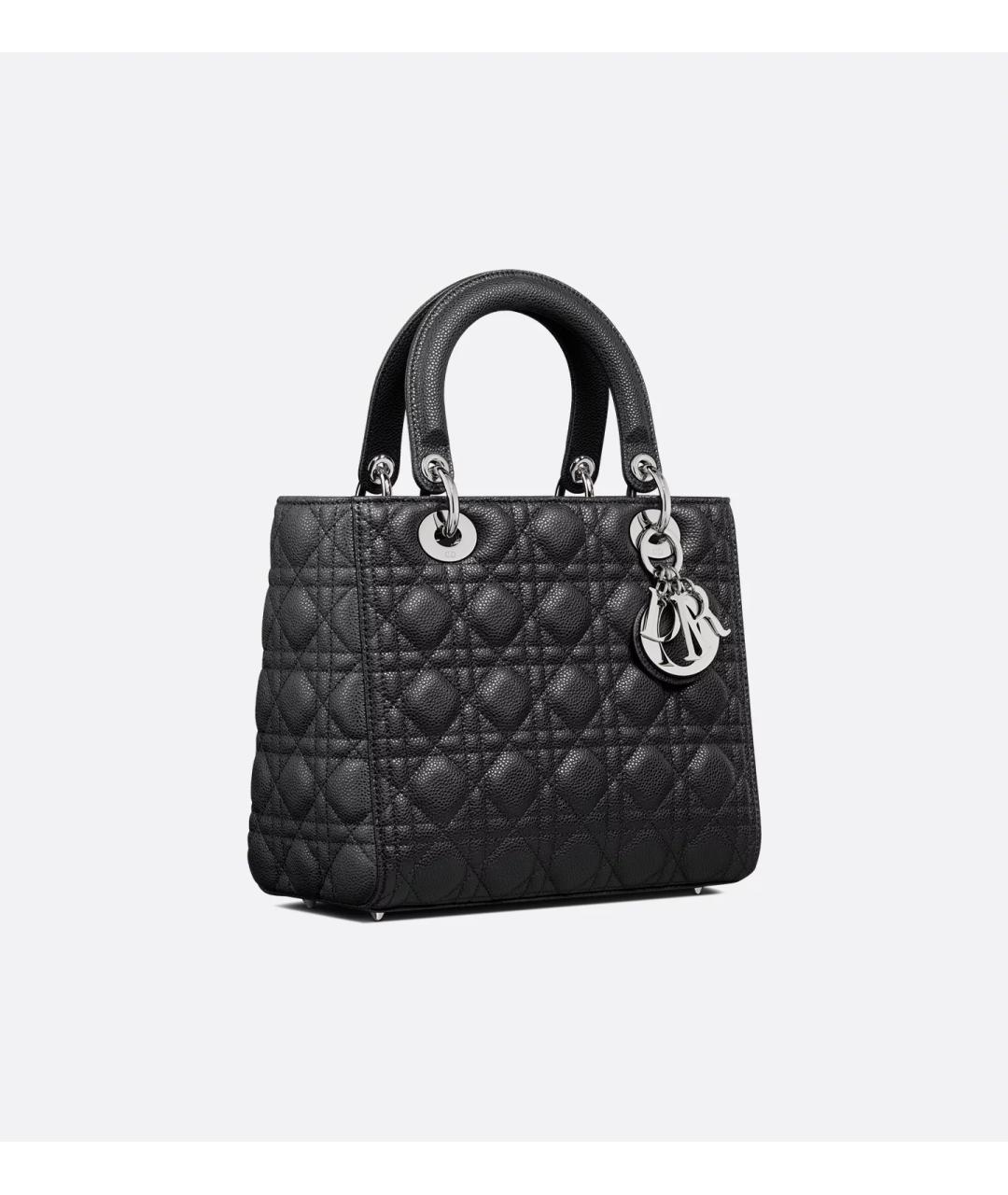 CHRISTIAN DIOR Черная кожаная сумка с короткими ручками, фото 2