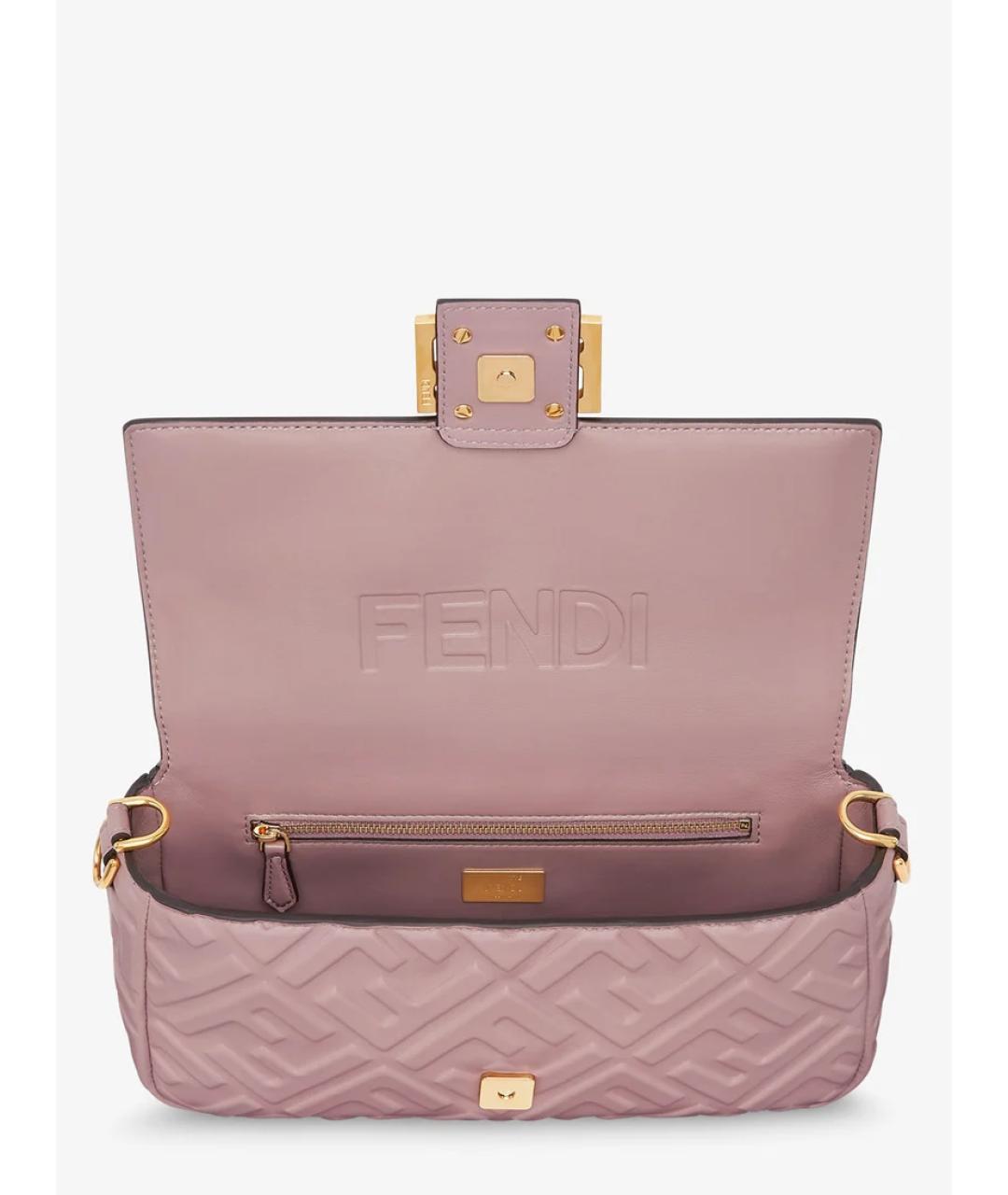 FENDI Розовая кожаная сумка через плечо, фото 3