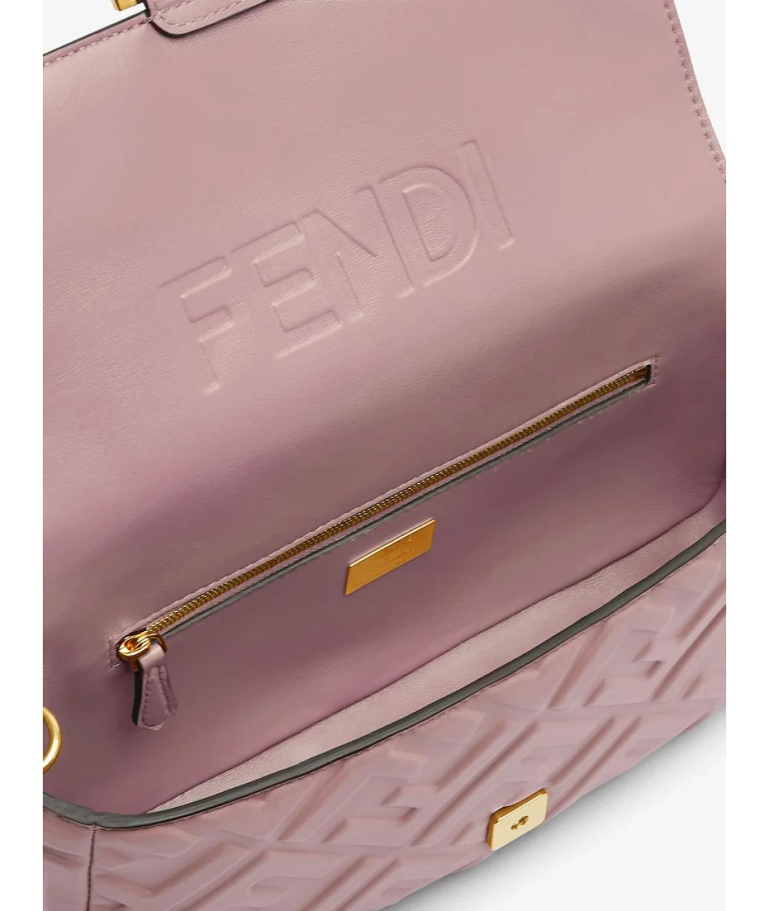 FENDI Розовая кожаная сумка через плечо, фото 2