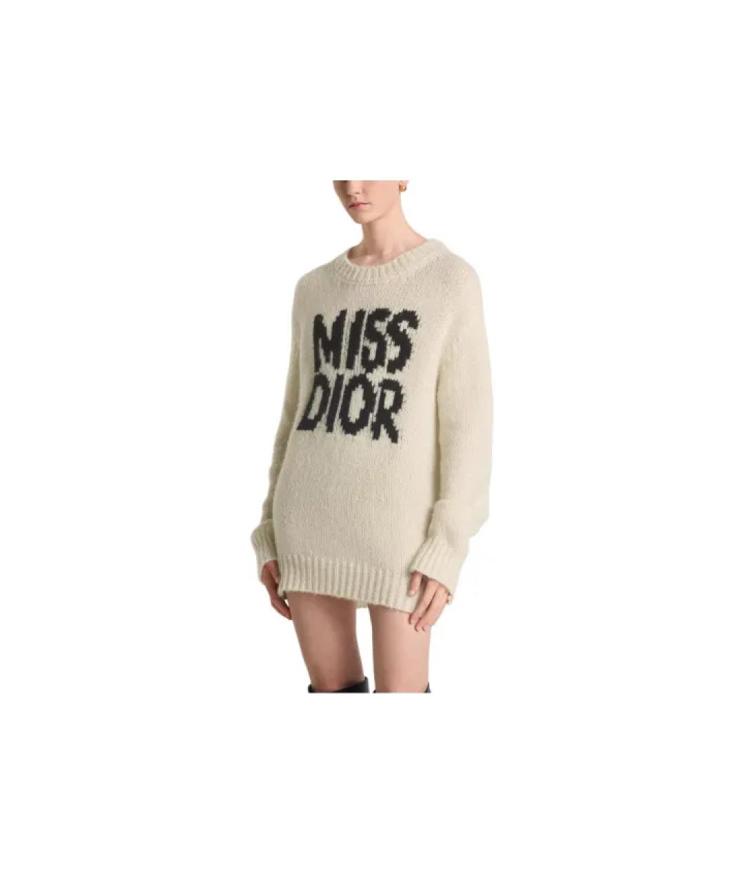 CHRISTIAN DIOR Белый кашемировый джемпер / свитер, фото 3