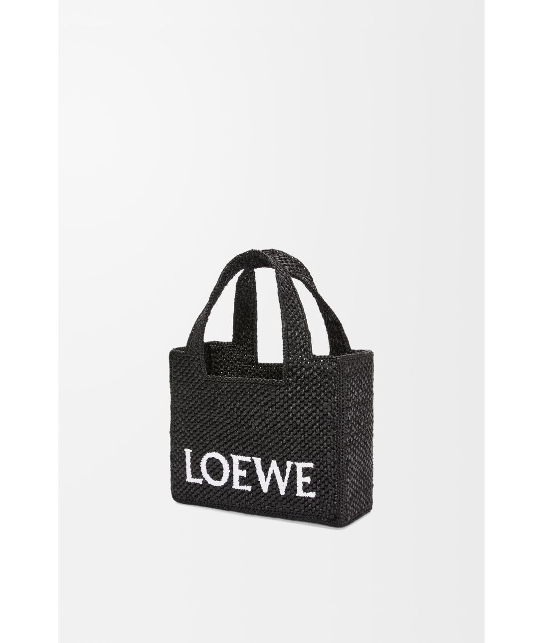 LOEWE Черная рафиевая сумка тоут, фото 2