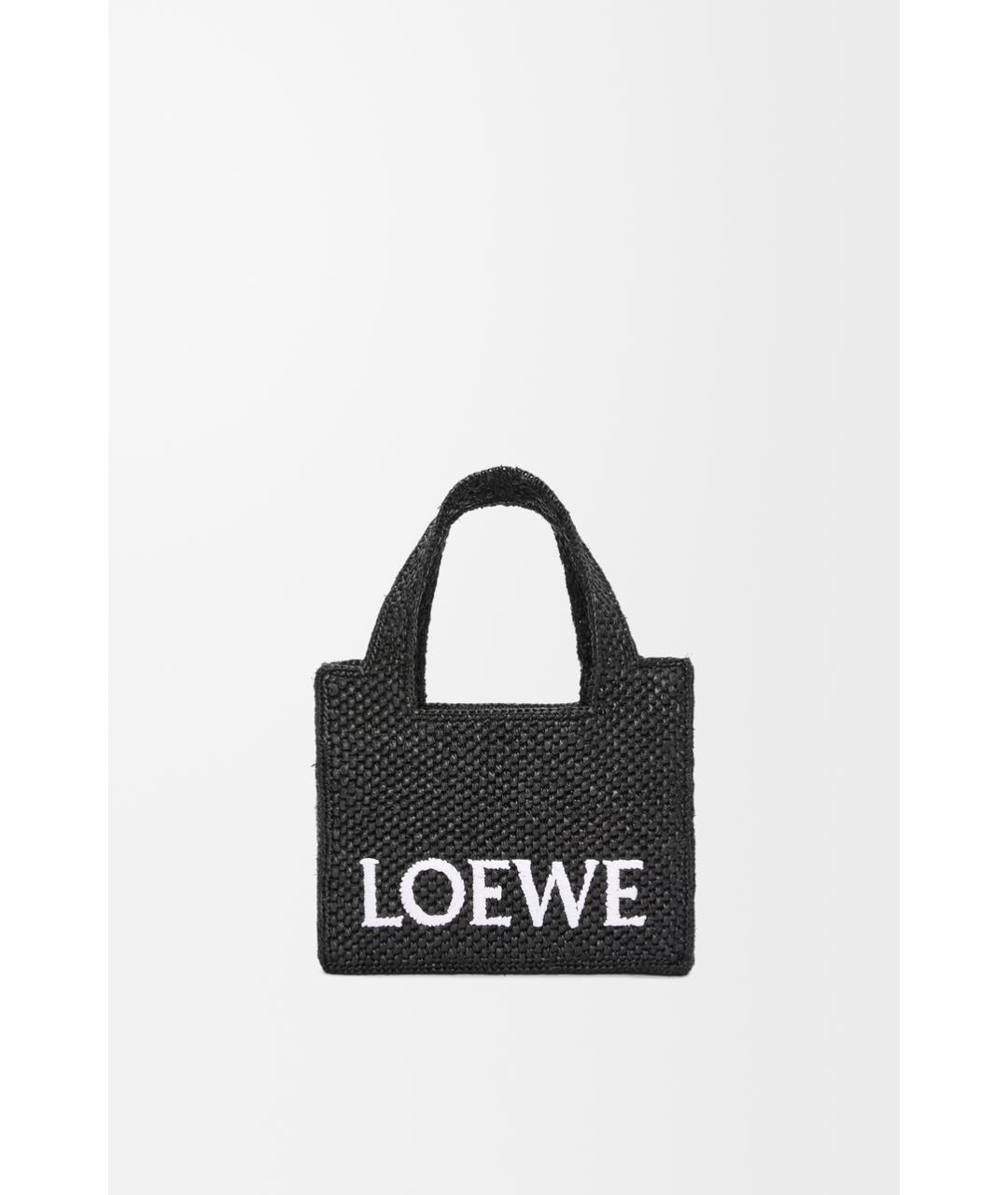 LOEWE Черная рафиевая сумка тоут, фото 6