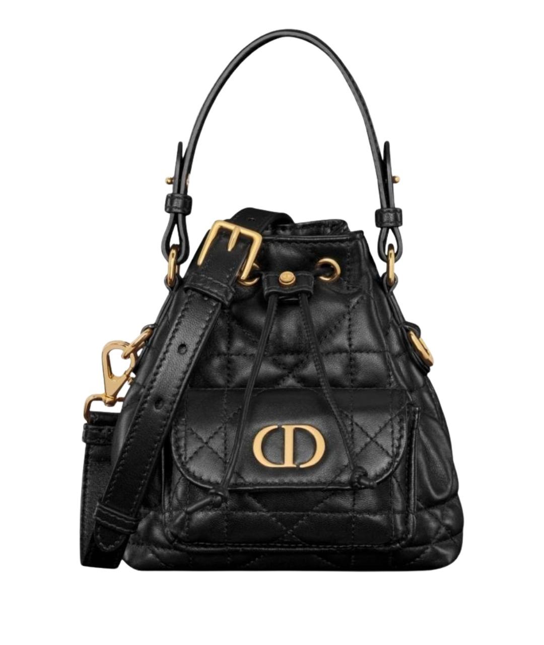 CHRISTIAN DIOR Черная кожаная сумка с короткими ручками, фото 1