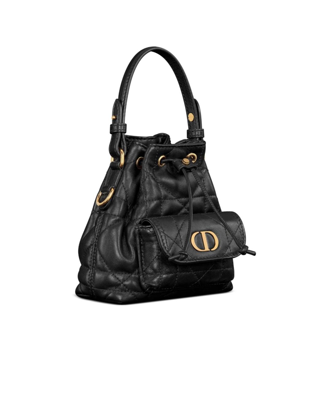 CHRISTIAN DIOR Черная кожаная сумка с короткими ручками, фото 2