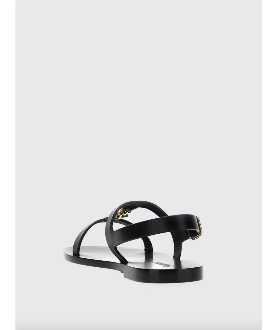 SAINT LAURENT Черные кожаные сандалии, фото 3
