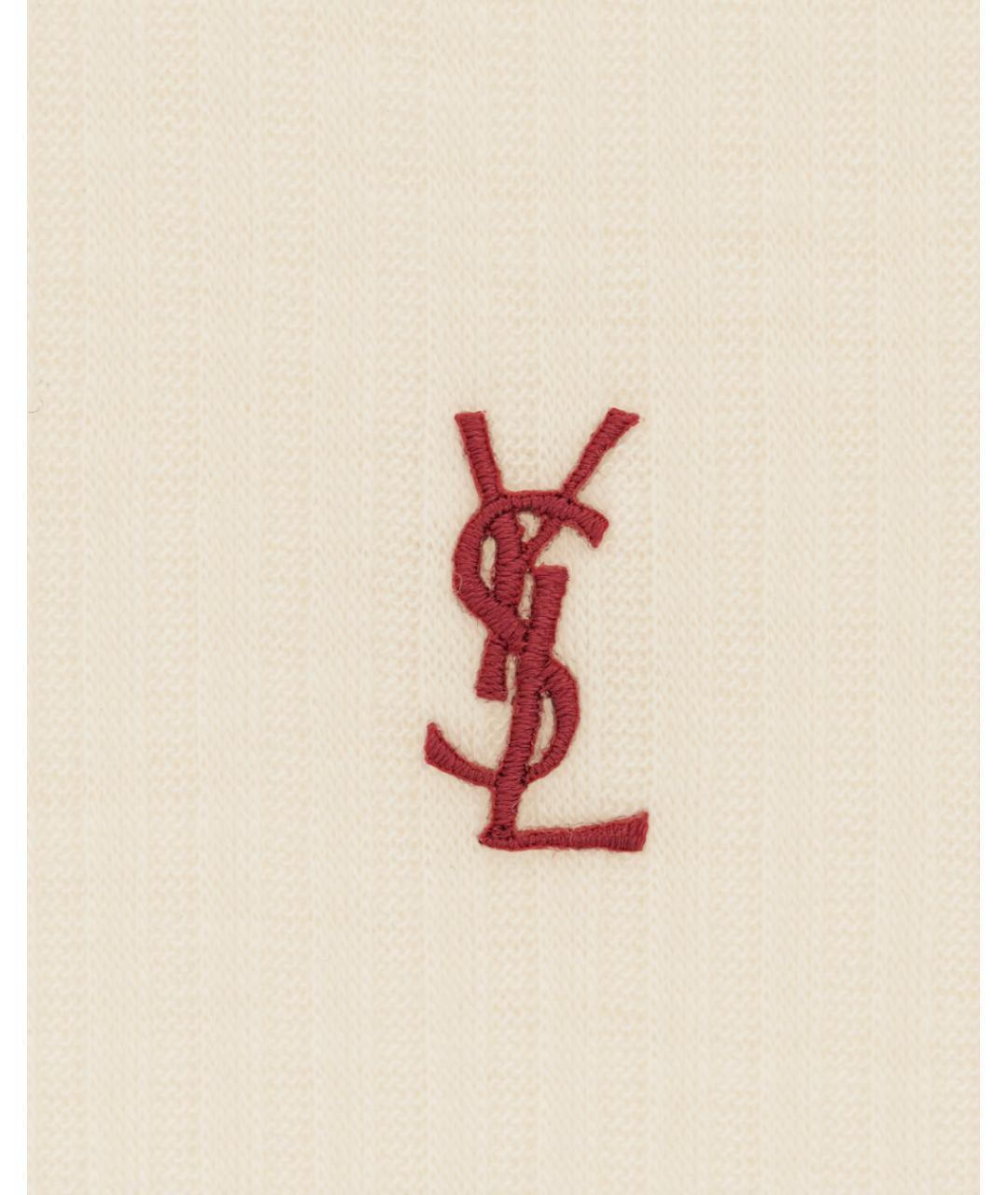 SAINT LAURENT Бежевая шерстяная майка, фото 3