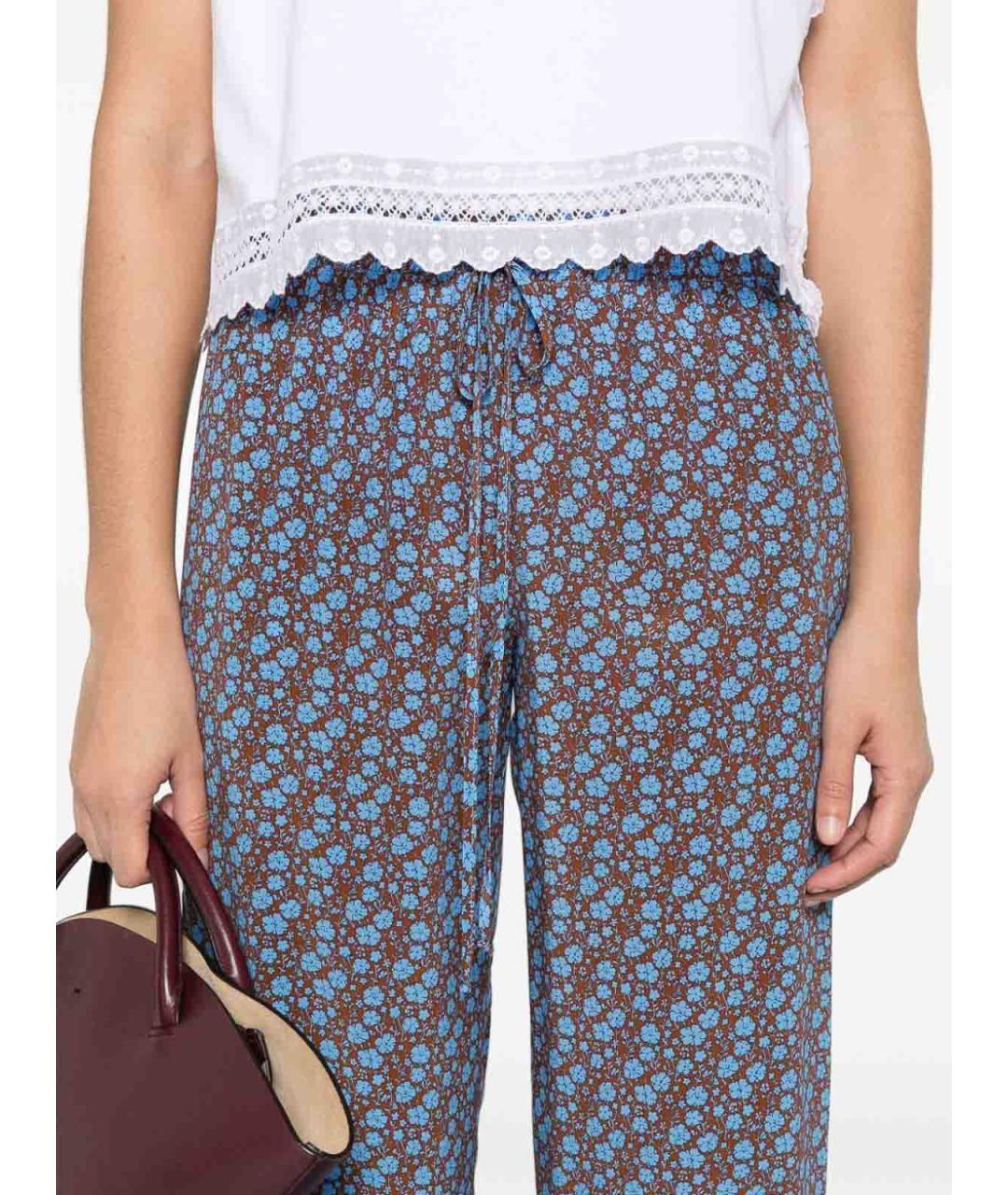 ERMANNO SCERVINO Мульти шелковые прямые брюки, фото 3