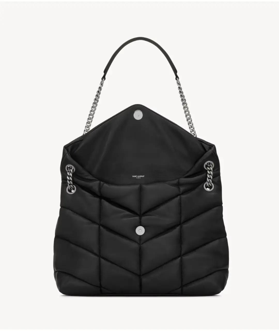 SAINT LAURENT Черная кожаная сумка через плечо, фото 4