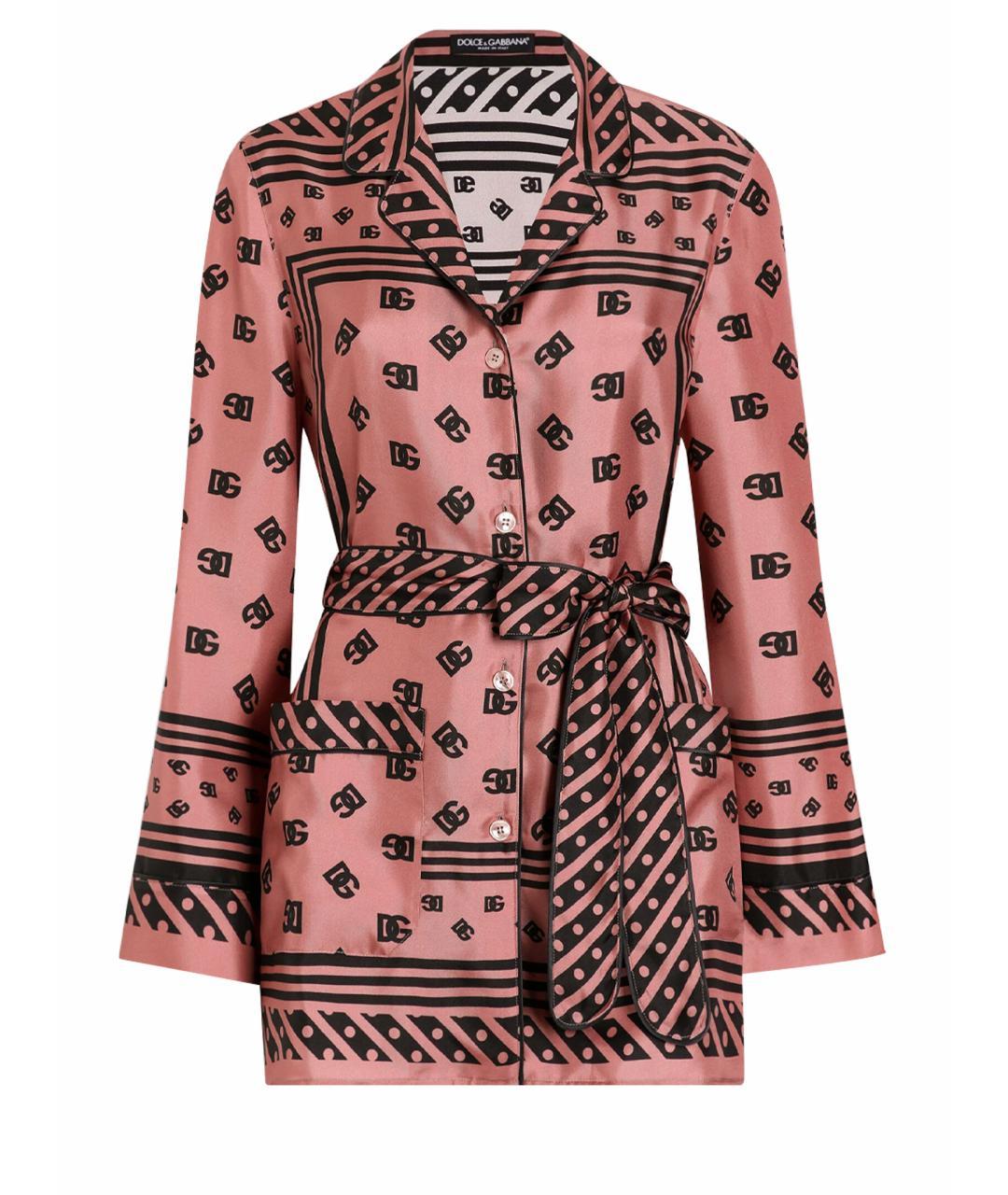 DOLCE&GABBANA Розовая шелковая рубашка, фото 1