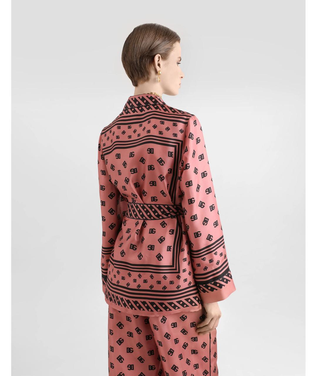 DOLCE&GABBANA Розовая шелковая рубашка, фото 5