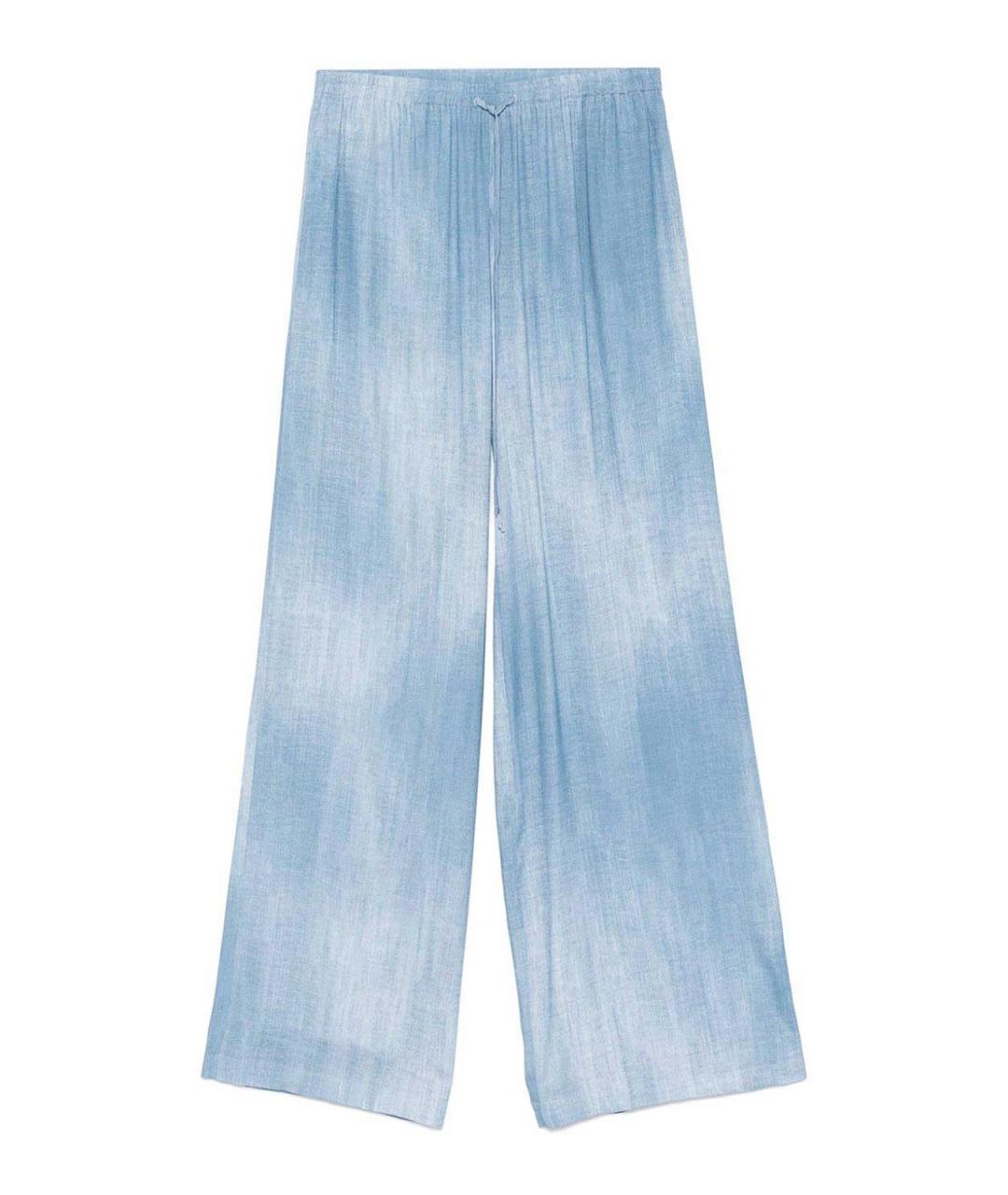 ERMANNO SCERVINO Голубые вискозные прямые брюки, фото 1