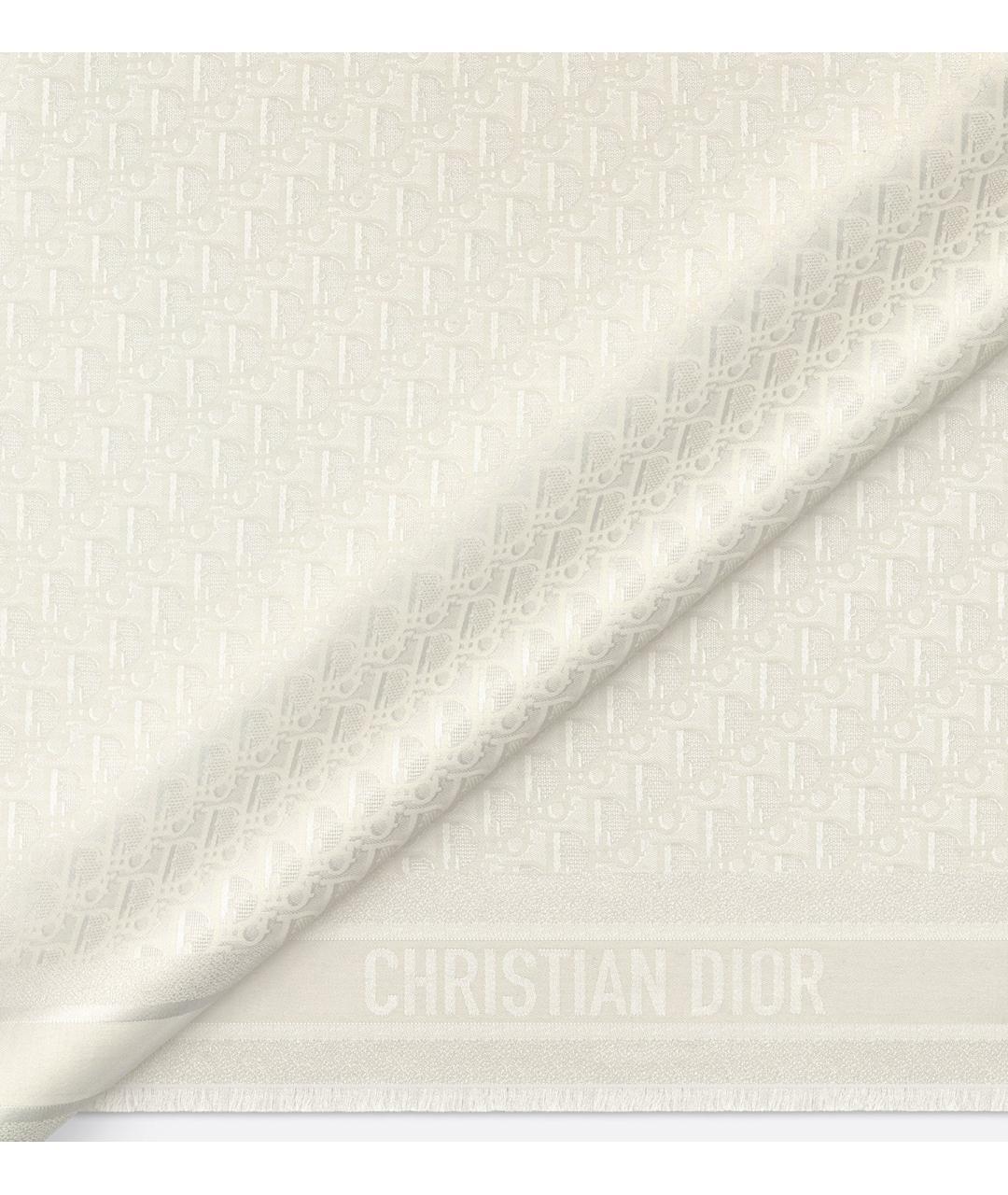 CHRISTIAN DIOR Белый шарф, фото 4