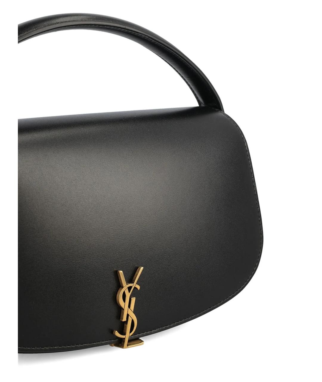 SAINT LAURENT Черная кожаная сумка с короткими ручками, фото 4