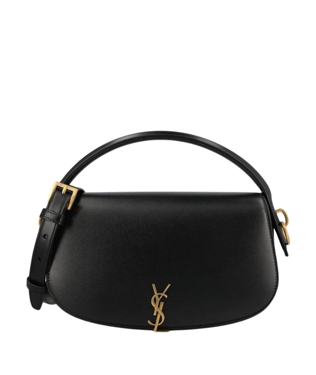 SAINT LAURENT Черная кожаная сумка с короткими ручками, фото 1