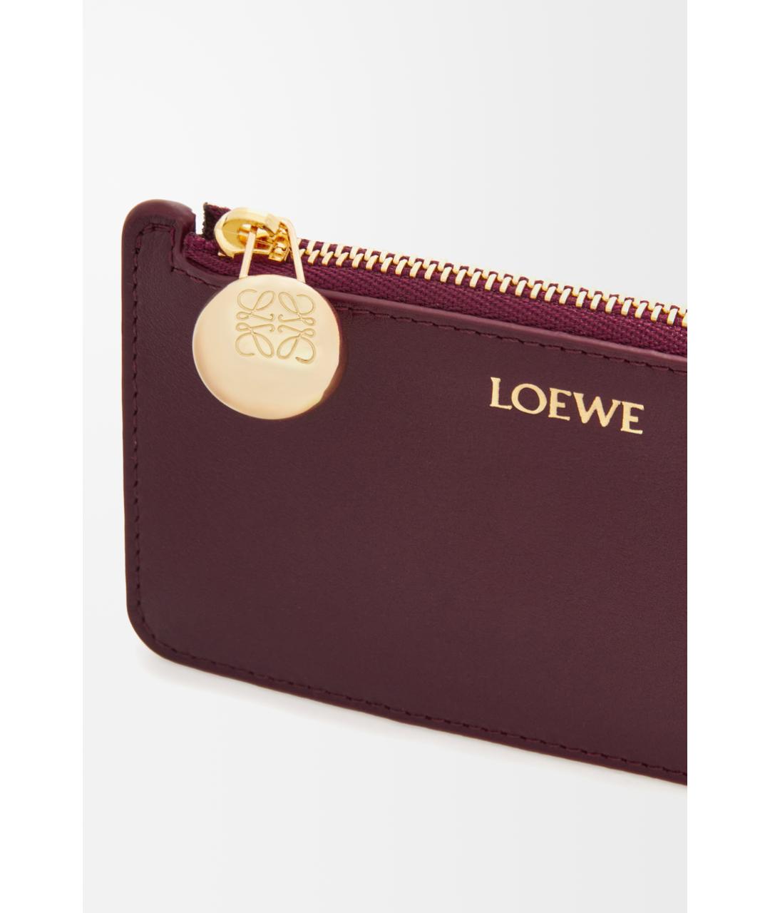 LOEWE Бордовый кожаный кардхолдер, фото 4