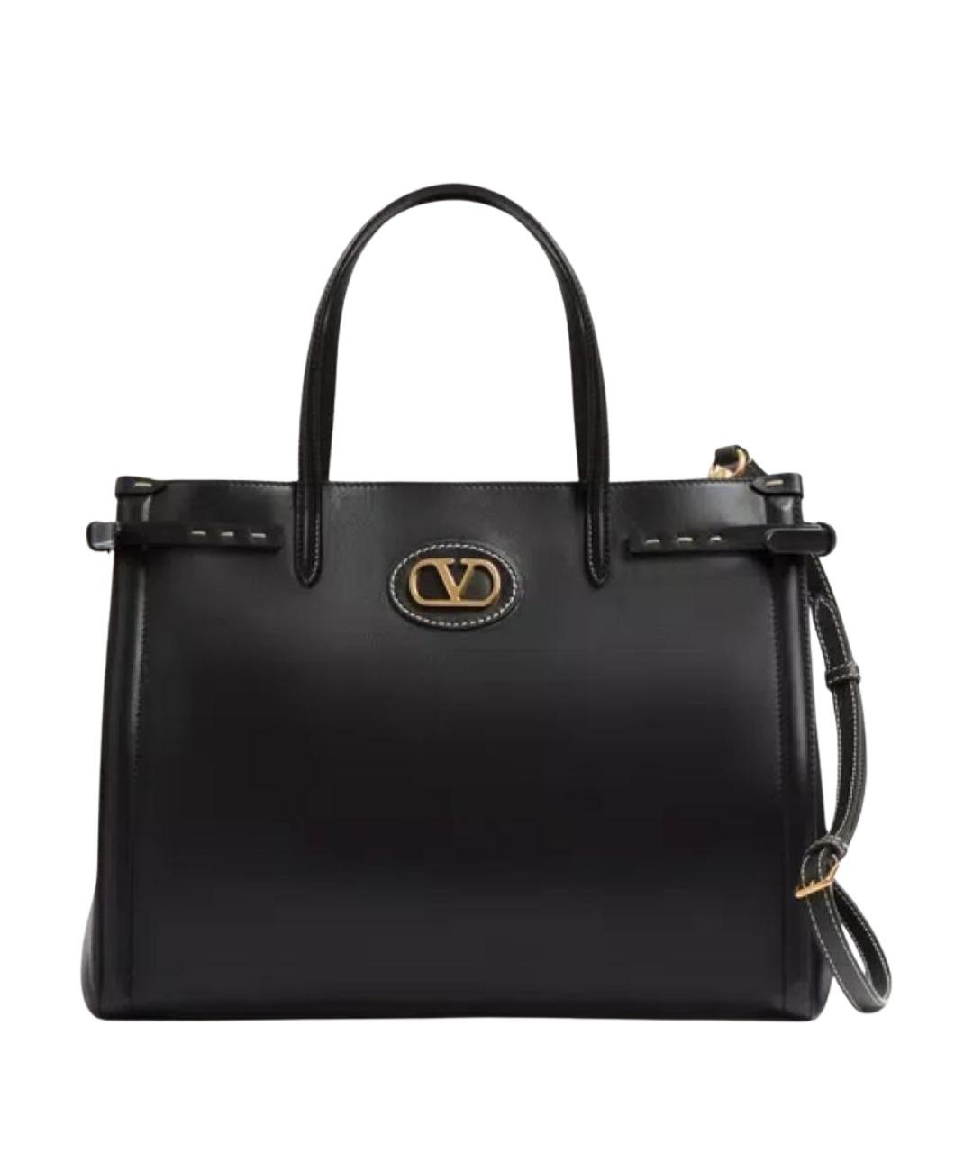 VALENTINO Черная кожаная сумка с короткими ручками, фото 1