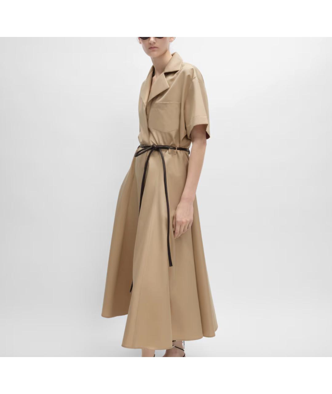 CELINE Бежевое хлопковое повседневное платье, фото 3