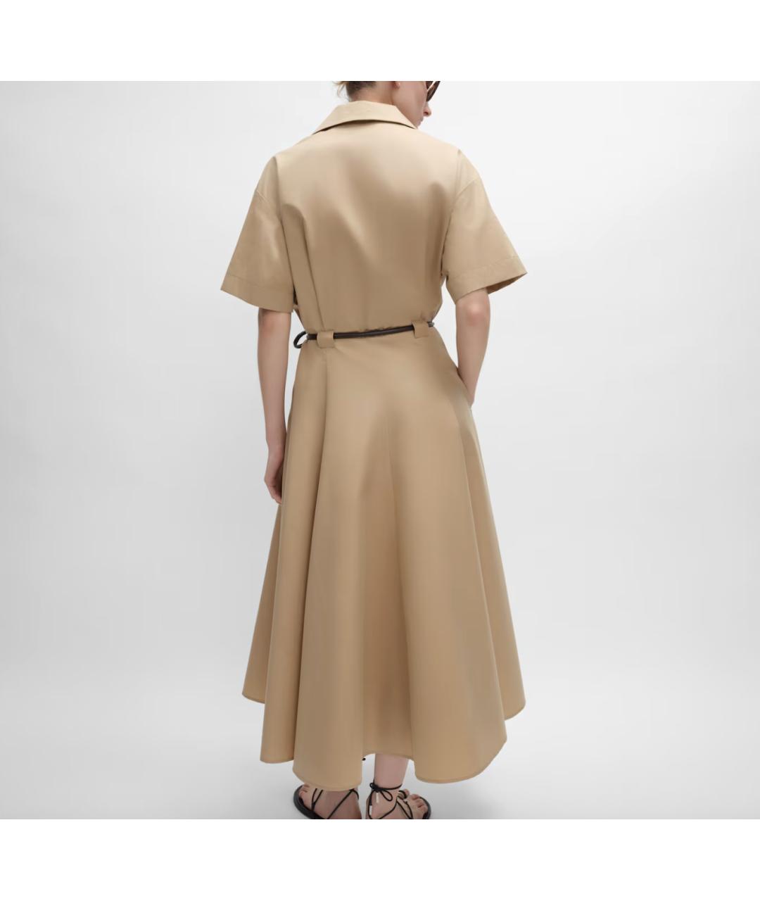 CELINE Бежевое хлопковое повседневное платье, фото 4