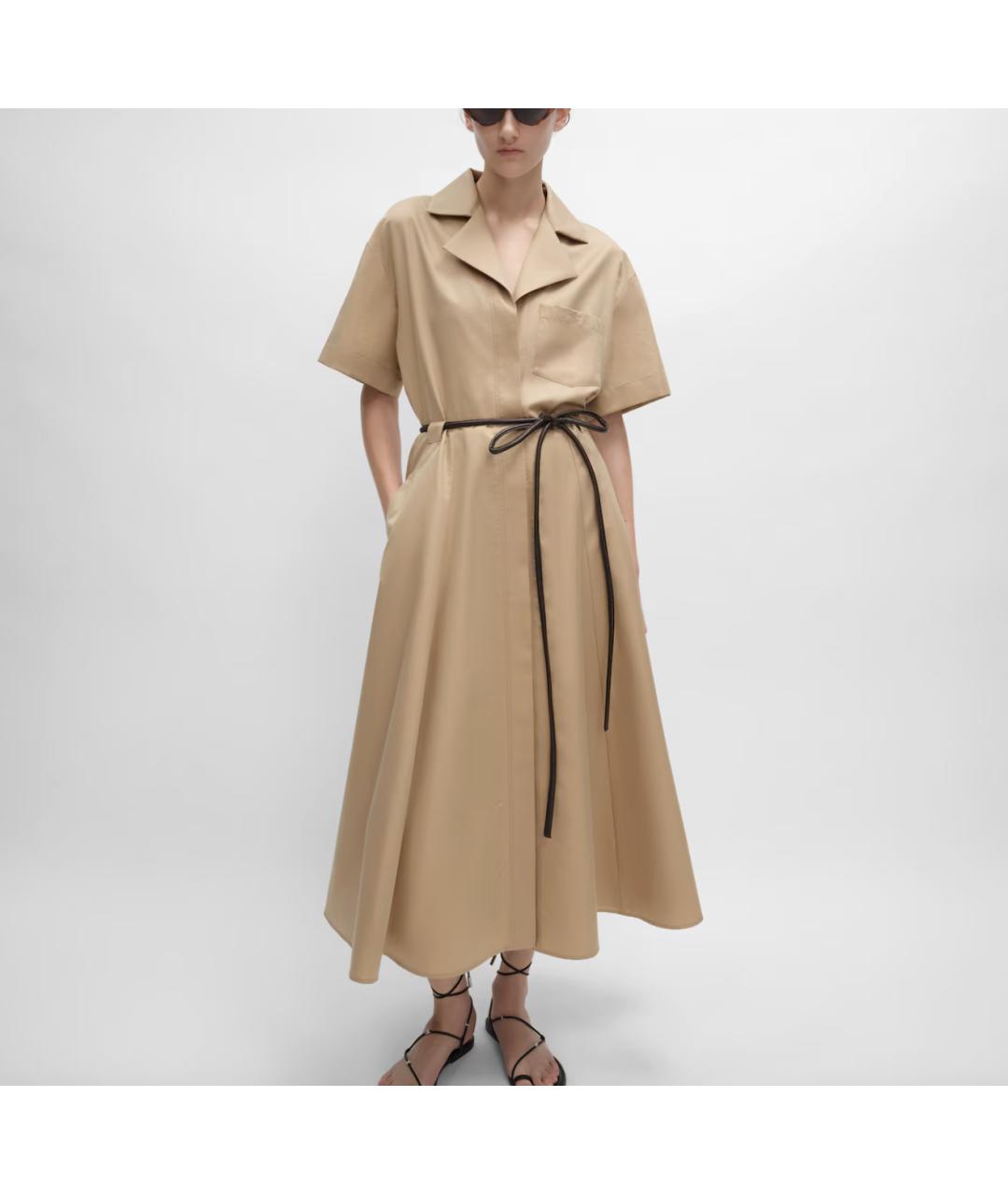 CELINE Бежевое хлопковое повседневное платье, фото 2