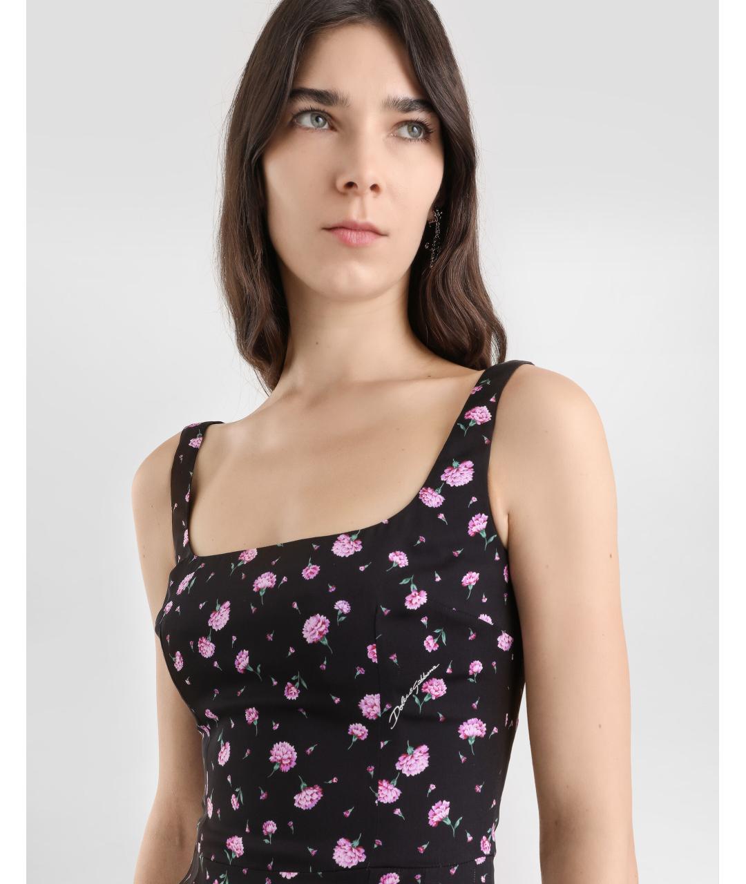 DOLCE&GABBANA Мульти шелковое повседневное платье, фото 4