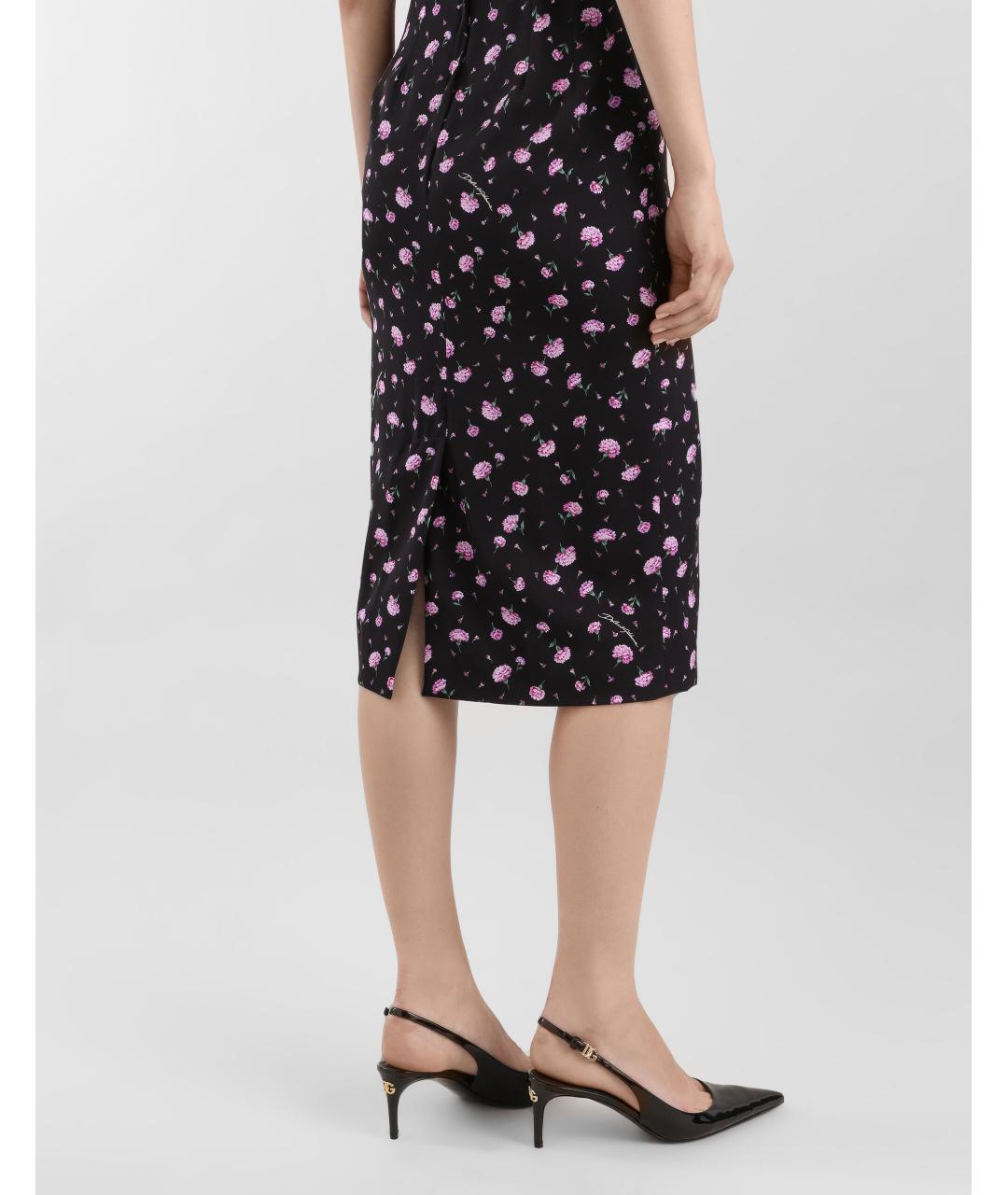 DOLCE&GABBANA Мульти шелковое повседневное платье, фото 5